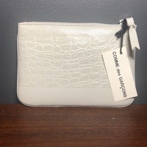 comme des garcons reptile leather wallet gray